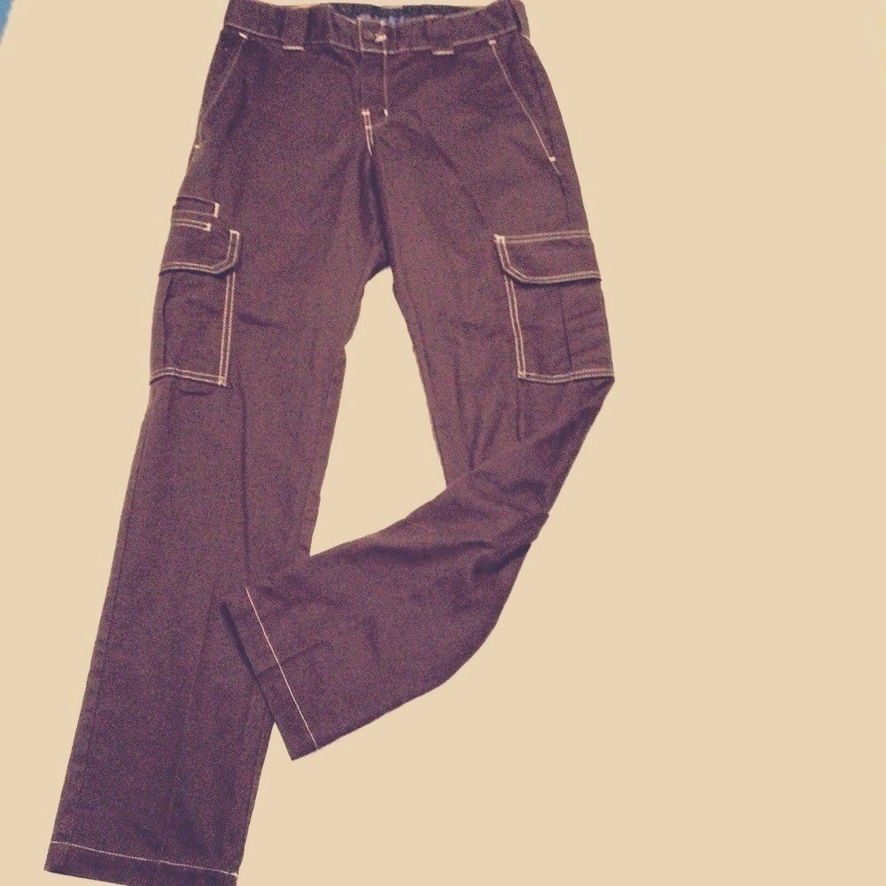 Dickies Cargo Pants Mens 30 Brown Flex Contrast Stitch Utility